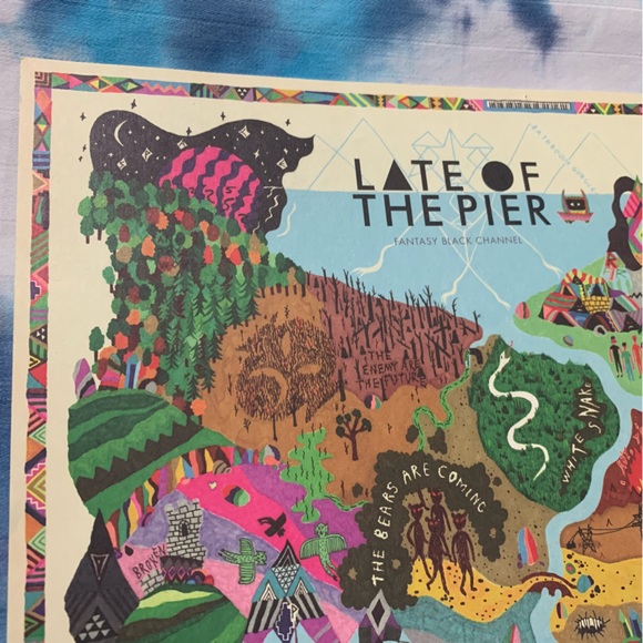 Late of the Pier Fantasy Black Channel Promotional Treasure Map Poster 2008 🗺️ - Picture 13 of 15